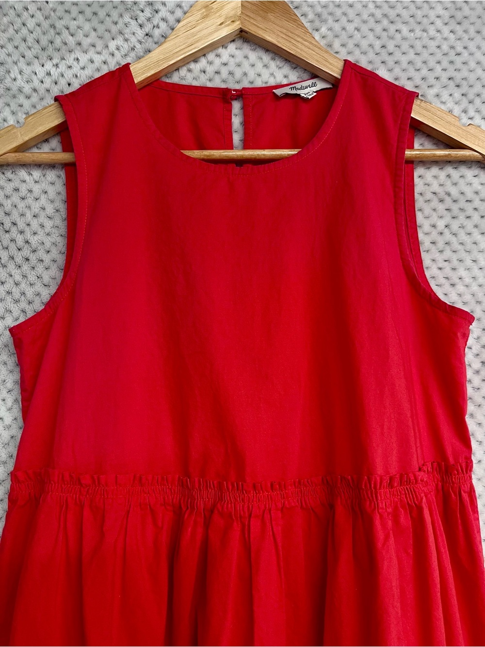 Madewell Bright Red Sleeveless Cotton Tunic